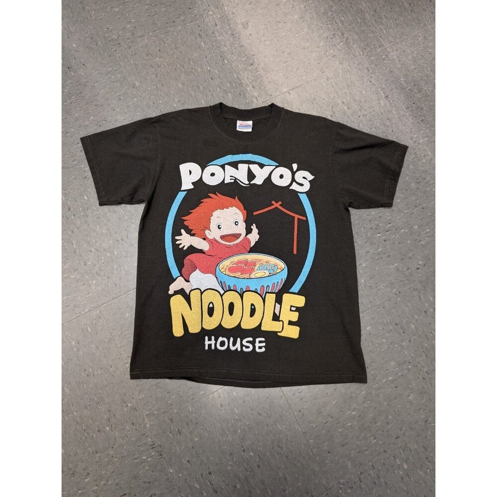 Studio Ghibli Ponyo Noodle House Two Sided Mega Print Black Adult Large Bootleg